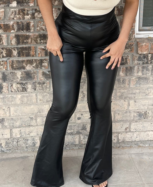 Leather bell bottoms